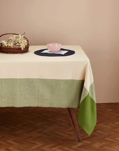 Green Adesh Cotton Woven Table Cover