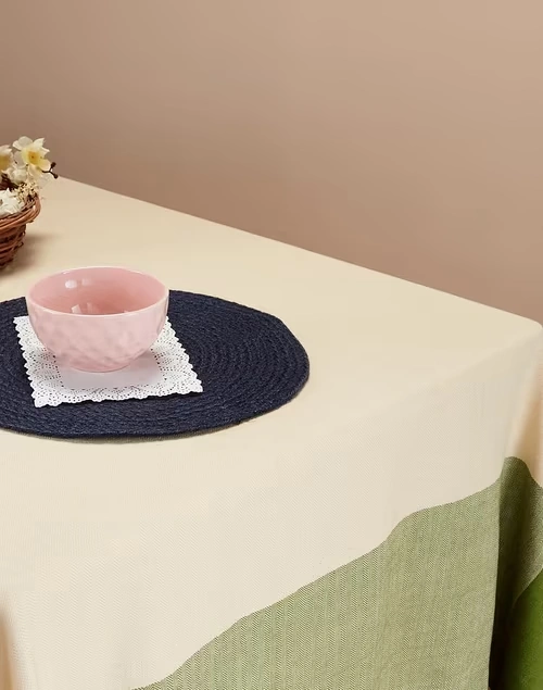 Green Adesh Cotton Woven Table Cover