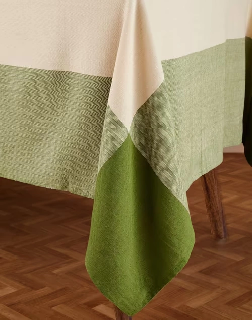 Green Adesh Cotton Woven Table Cover