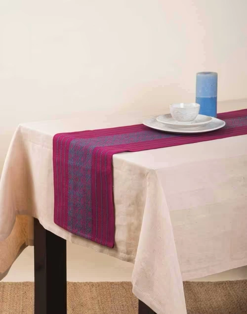 Fuschia Mirania Cotton Woven Runner