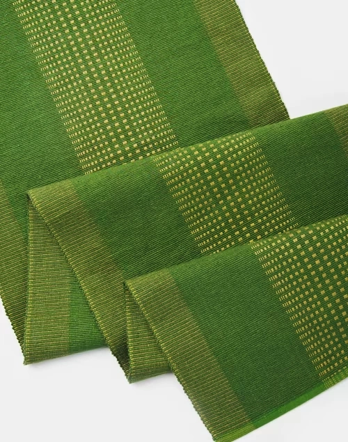 Green Cotton Woven Runner