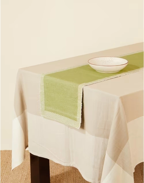 Green Avikar Variation Woven Cotton Runner