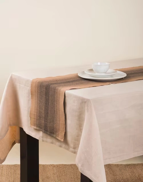 Beige Black Amir Cotton Woven Runner