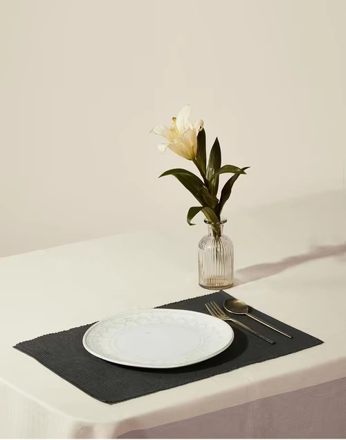 Charcoal Prithi Cotton Mat Set Of 6