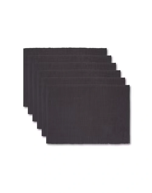 Charcoal Prithi Cotton Mat Set Of 6