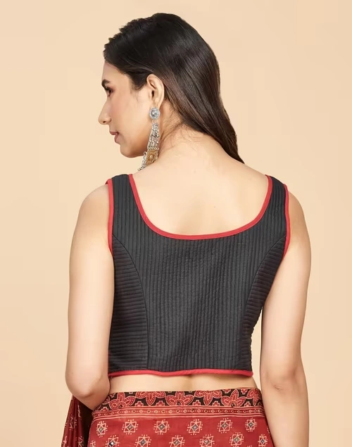 Black Viscose Silk Woven Blouse 3 Black Viscose Silk Woven Blouse