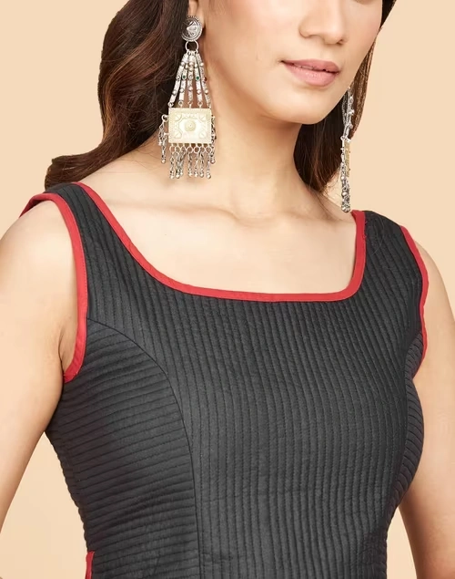 Black Viscose Silk Woven Blouse 4 Black Viscose Silk Woven Blouse