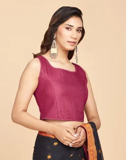 Pink Viscose Silk Woven Blouse