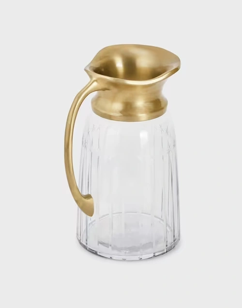 Brass Amantra Glass Etched Water Jug | Small