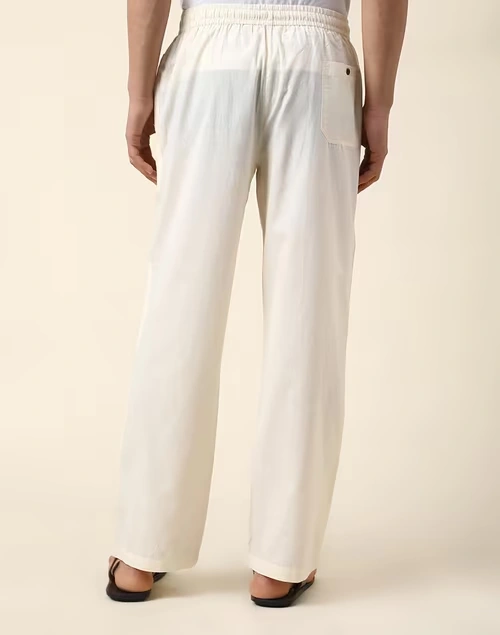 Natural Cotton Drawstring Pants