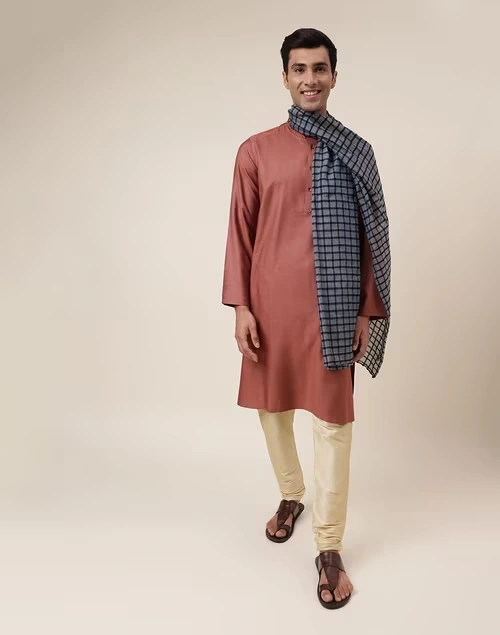 Black Silk Blend Hand Woven Men Stole