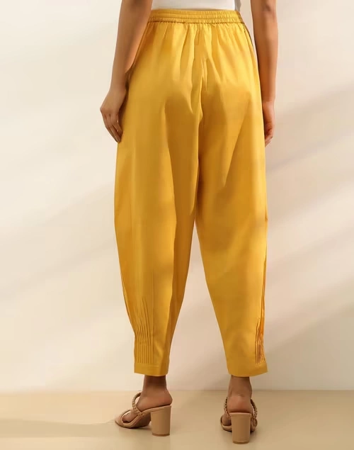 Yellow Cotton Blend Salwar 3 Yellow Cotton Blend Salwar