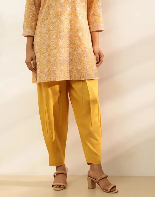 Yellow Cotton Blend Salwar 4 Yellow Cotton Blend Salwar
