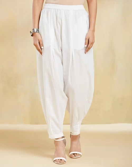 White Cotton Blend Salwar