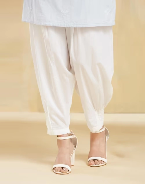 White Cotton Blend Salwar 4 White Cotton Blend Salwar