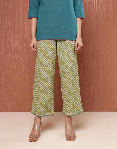 Green Cotton Hand Block Printed Ijar