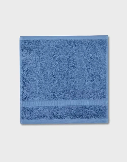 Blue Amaya Cotton Pile Face Towel Set Of 2
