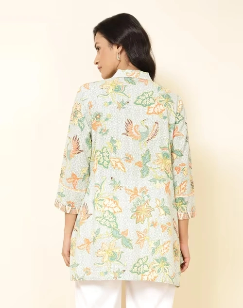 Green Cotton Printed Tunic 4 Green Cotton Printed Tunic