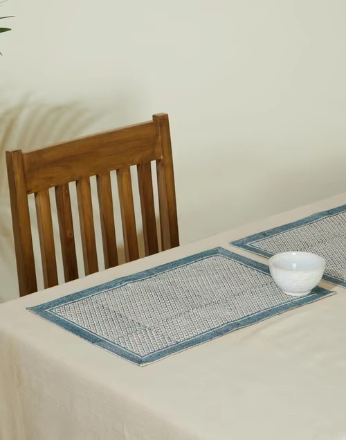 Earth Files Cotton Printed Mat Set Of 6