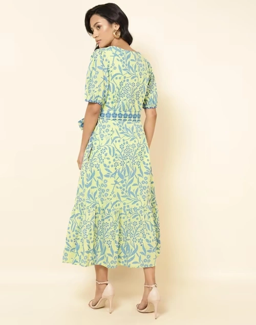 Green Cotton Printed Maxi 3 Green Cotton Printed Maxi