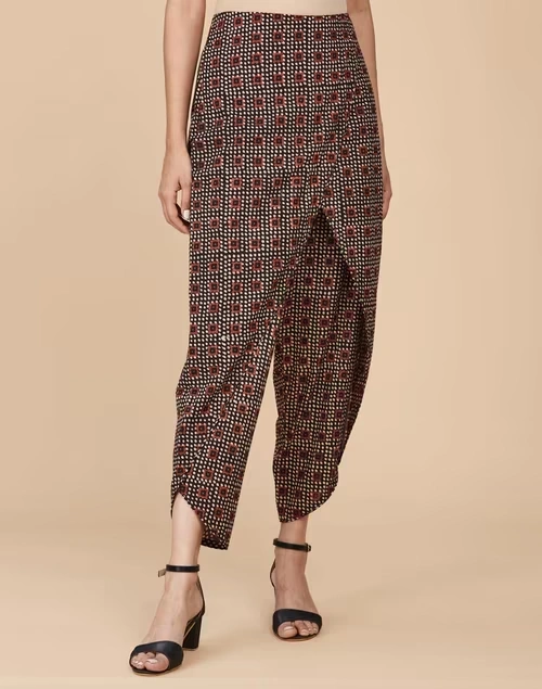 Black Cotton Full Length Dhoti