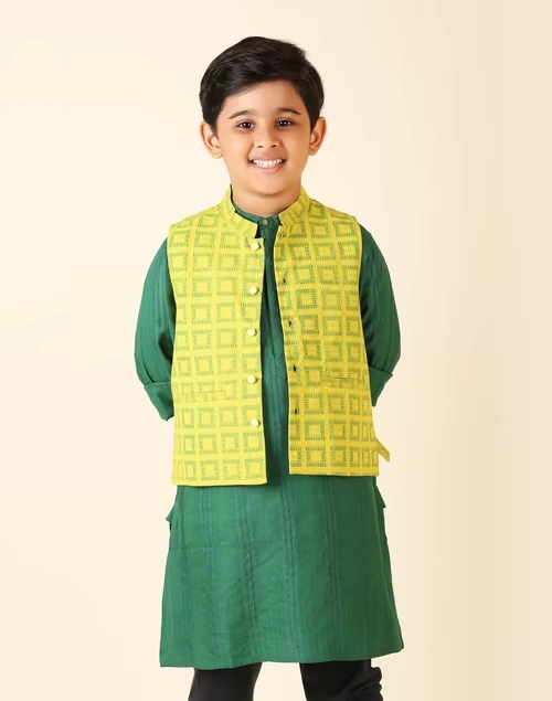 Green Cotton Printed Jacket