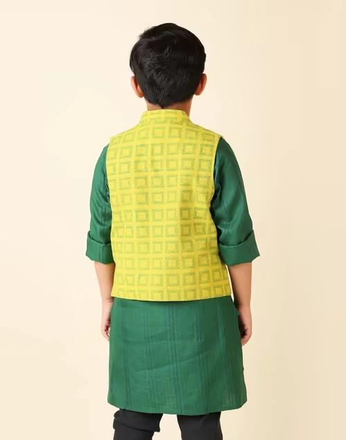 Green Cotton Printed Jacket