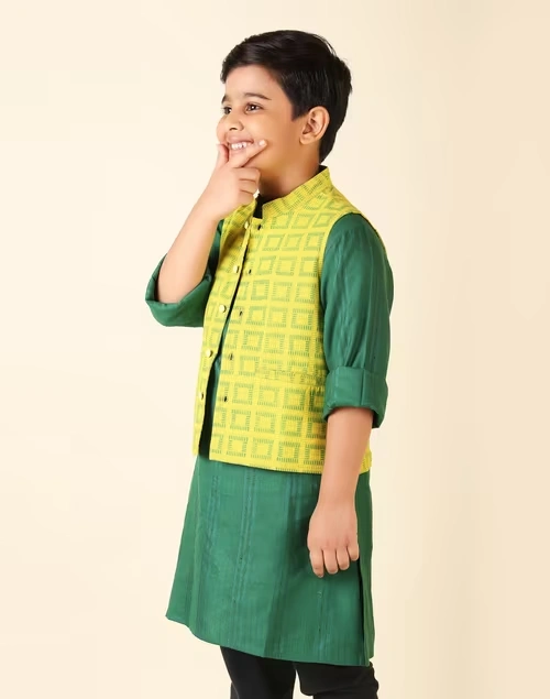 Green Cotton Printed Jacket 3 Green Cotton Printed Jacket