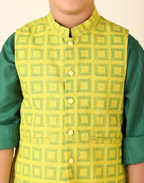 Green Cotton Printed Jacket 4 Green Cotton Printed Jacket