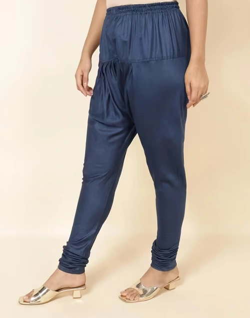 Blue Viscose Silk Full Length Churidar 3 Blue Viscose Silk Full Length Churidar