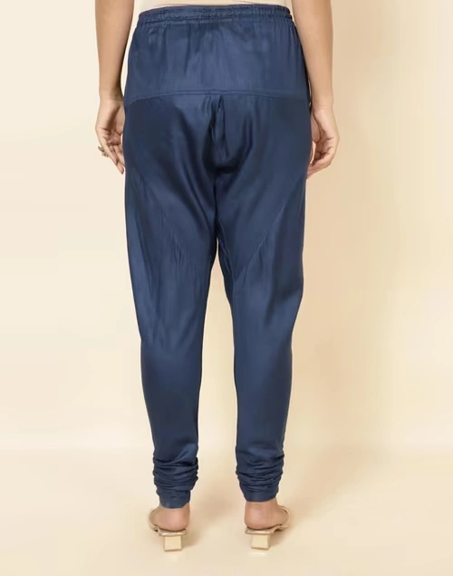 Blue Viscose Silk Full Length Churidar 4 Blue Viscose Silk Full Length Churidar