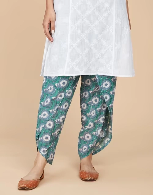 Blue Modal Printed Dhoti