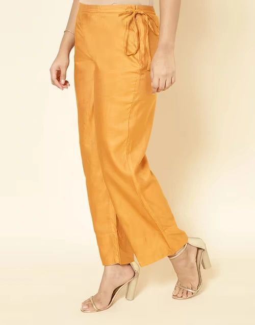 Mustard Viscose Silk Full Length Ijar