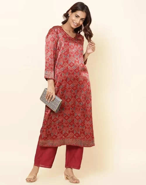 Maroon Cotton Silk Ankle Length Ijar 4 Maroon Cotton Silk Ankle Length Ijar