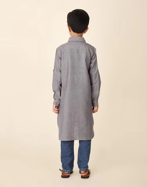 Grey Cotton Pathani