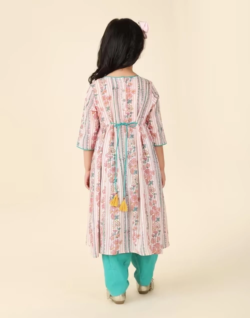 Pink Cotton Printed 3Pc Salwar Set