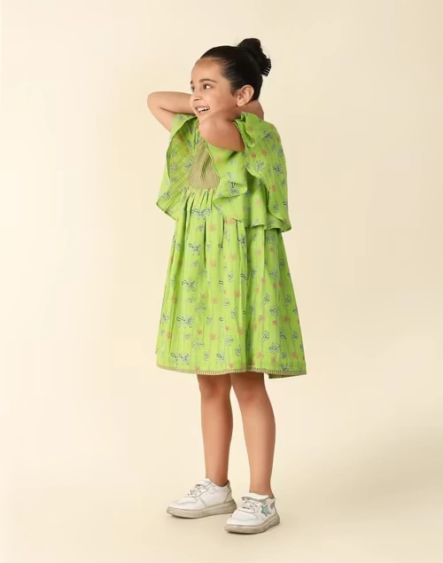 Green Cotton Printed Dress 3 Green Cotton Printed Dress