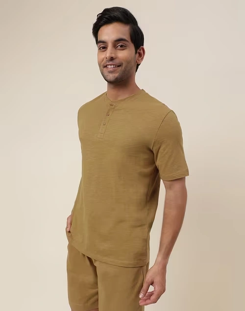 Brown Organic Cotton Knit Tee