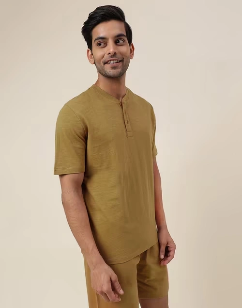 Brown Organic Cotton Knit Tee