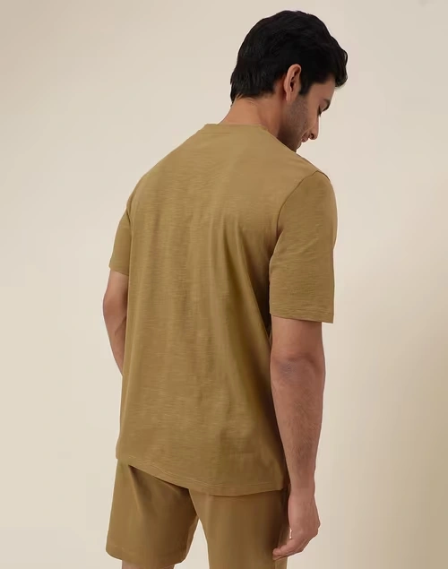 Brown Organic Cotton Knit Tee