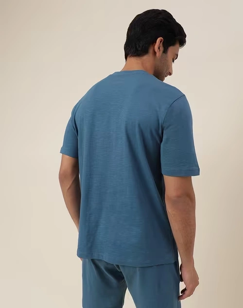 Blue Organic Cotton Knit Tee