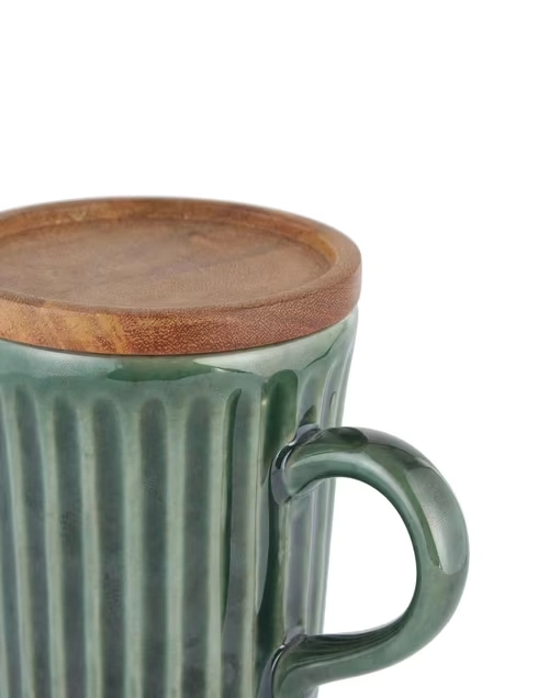Green Ashvath Ceramic Mug With Lid 4 Green Ashvath Ceramic Mug With Lid