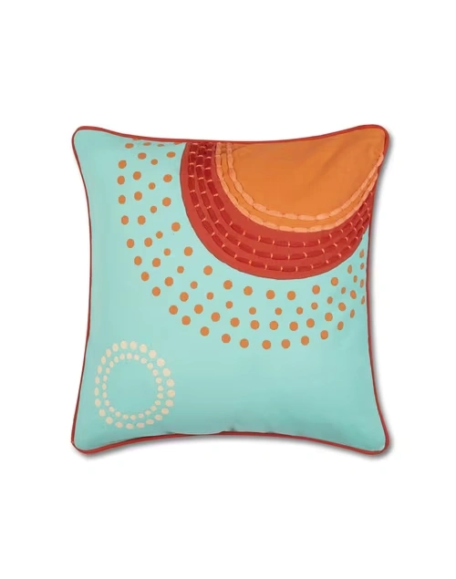 Blue Natkhat Cotton Printed Kids Cushion Cover