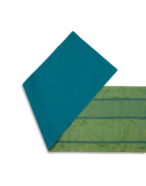 Green Cotton Silk Blend Woven Runner Deeva - Large