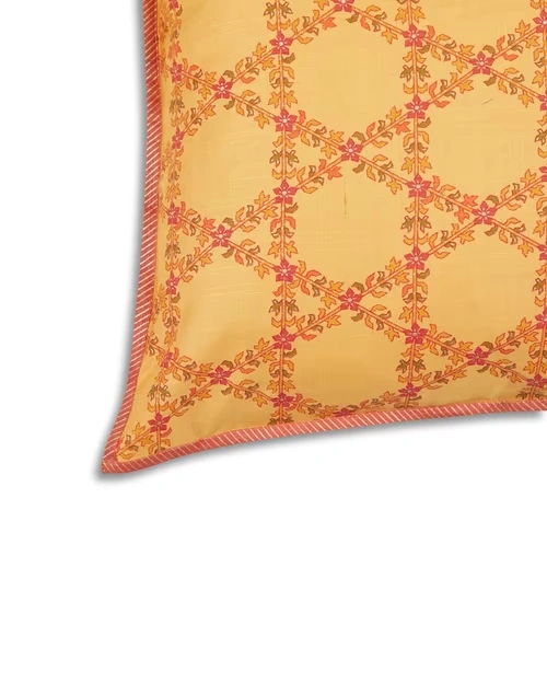 Yellow Noor Viscose Blend Printed Cushion Cover 3 Yellow Noor Viscose Blend Printed Cushion Cover