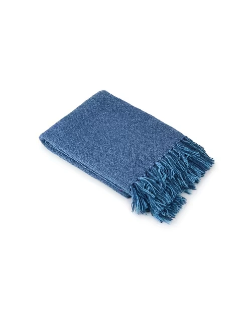 Blue Acrylic Woven Sidra Throw