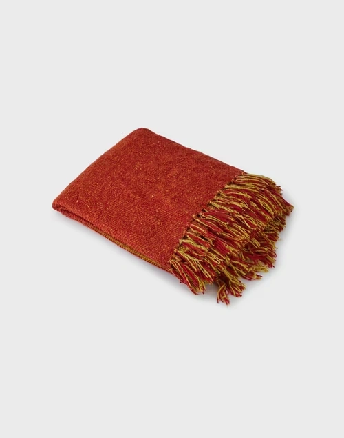 Orange Acrylic Woven Sidra Throw