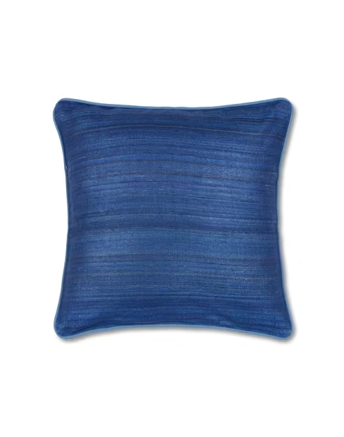Blue Deeva Silk Woven Cushion Cover