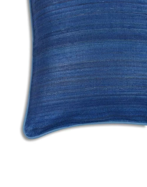Blue Deeva Silk Woven Cushion Cover 3 Blue Deeva Silk Woven Cushion Cover