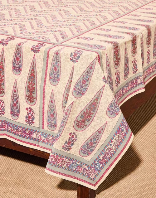 Pink Cotton Printed Noor Bed Cover- Double 3 Pink Cotton Printed Noor Bed Cover- Double